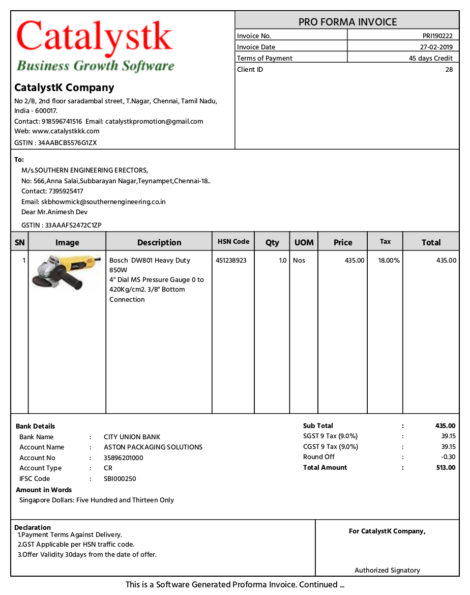 Enterprise resource planning system