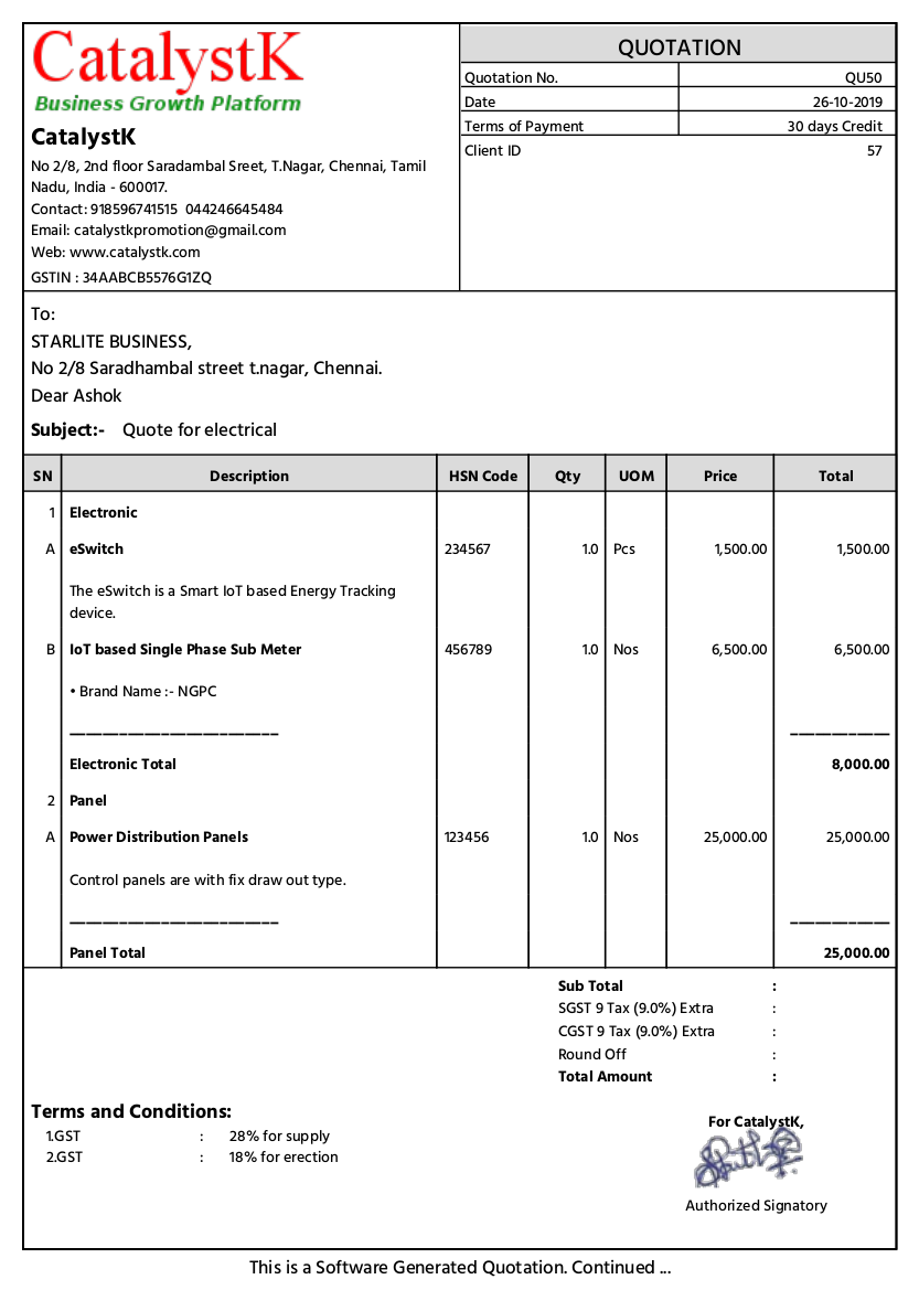 Electrical estimate software free