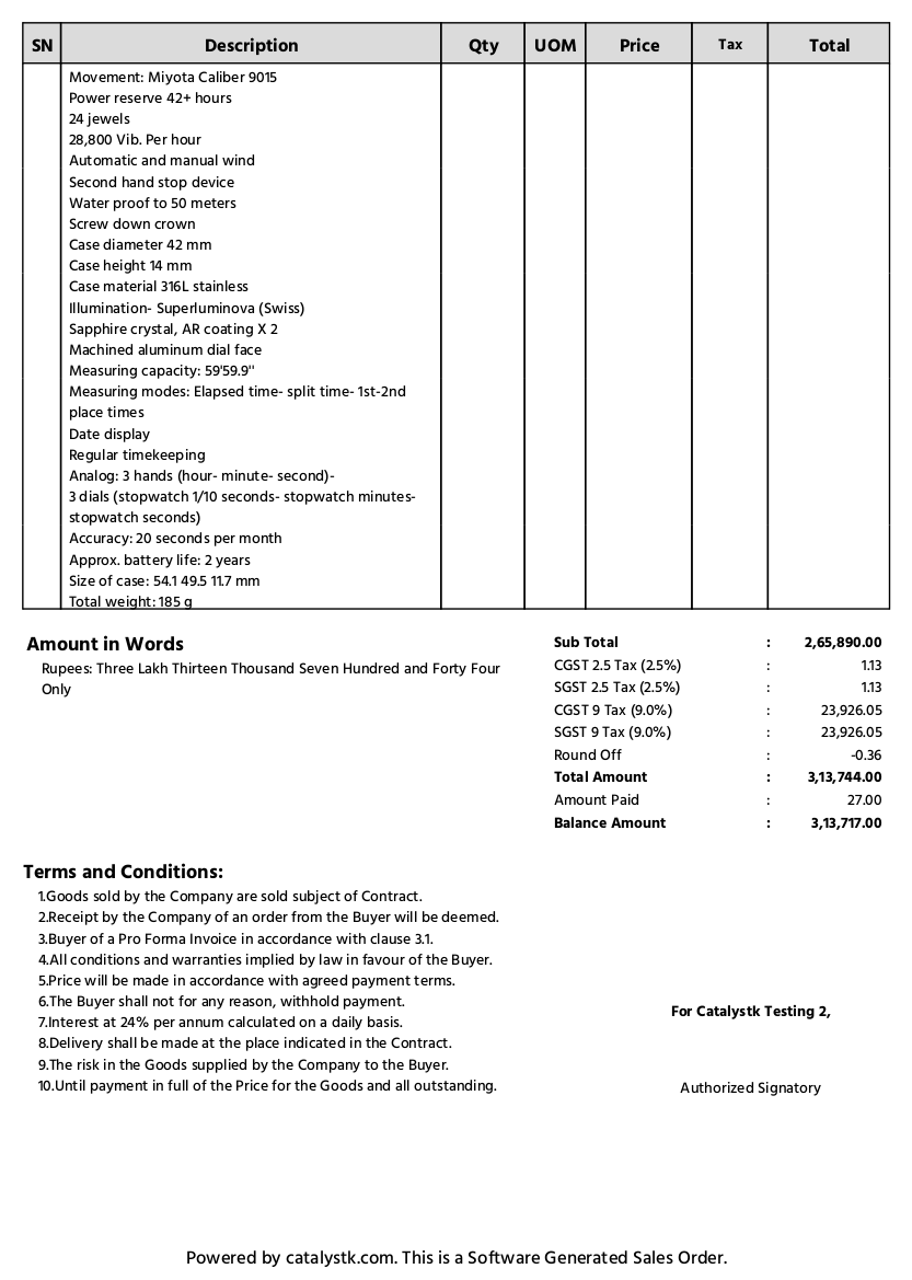 Online GST sales order software