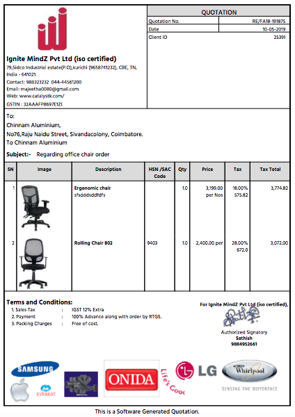 Quotes and invoice template